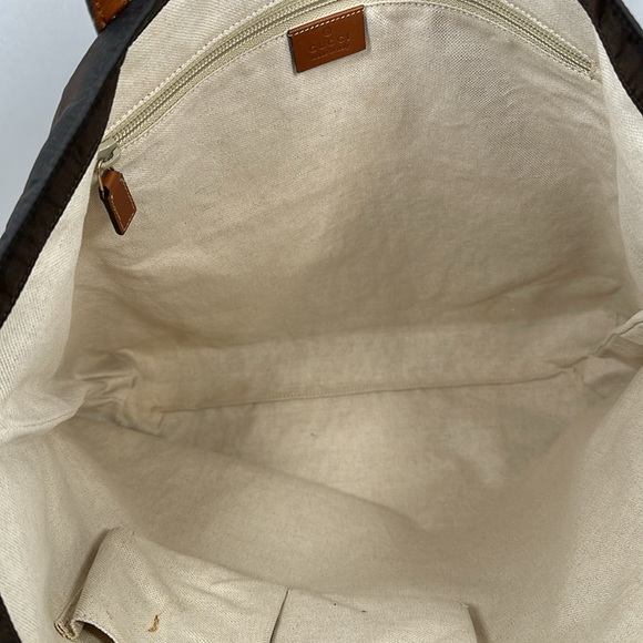 Authentic GUCCI Embossed GG Monogram Shopper Tote- Dark Brown - Picture 10 of 15